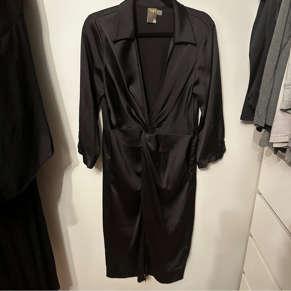 Elegant Black Satin Dress